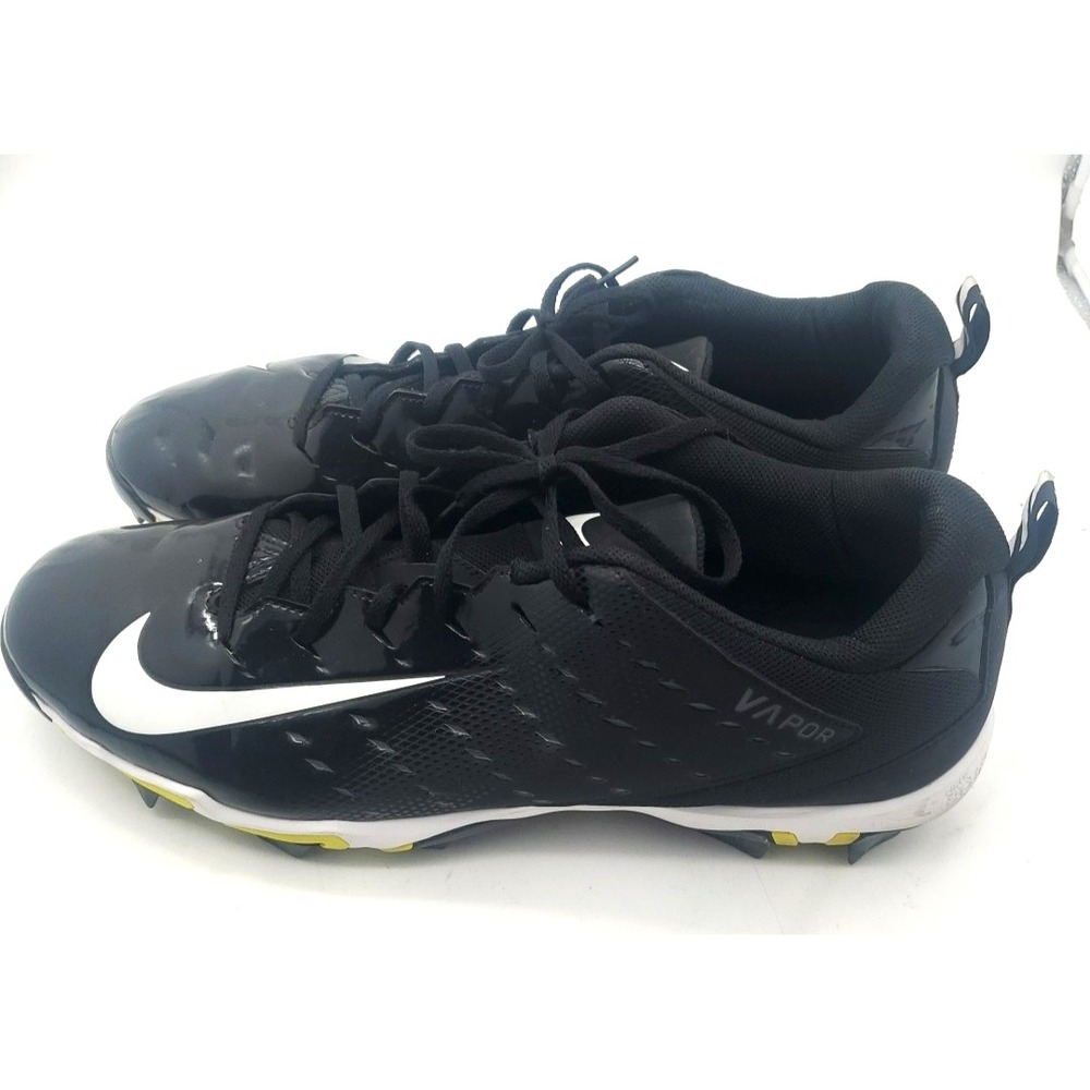 Size 14‎ Nike Vapor Black White Swoosh Football Cleats Mens Fastflex